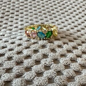Gold Multicolor Gemstone Ring